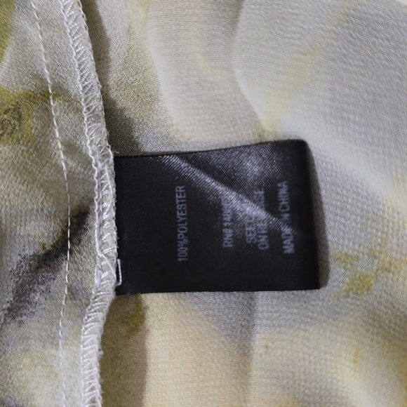 Torrid Chiffon Collared Button-Front Tunic Blouse Yellow‎ Black White Size 3X - Picture 14 of 15